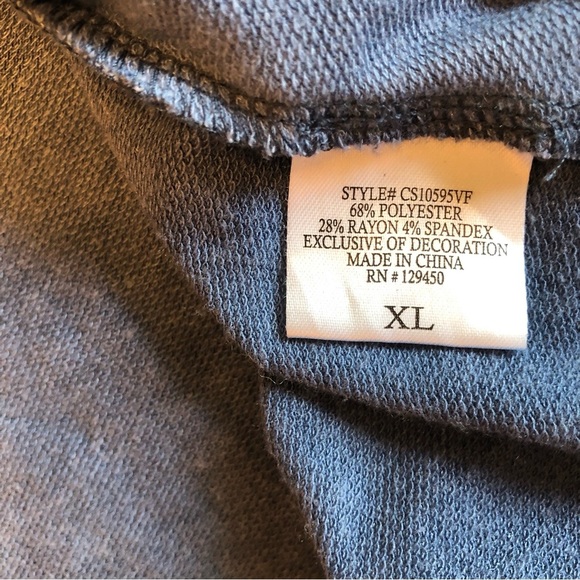 Wrangler Blue Tie Front Tee w/Long Sleeve Lace Accents Size XL - Picture 8 of 9